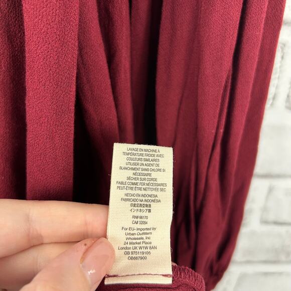 Free People Drift Away Tunic Mini Dress Wine Cold Shoulder Sz S NEW - Picture 10 of 11